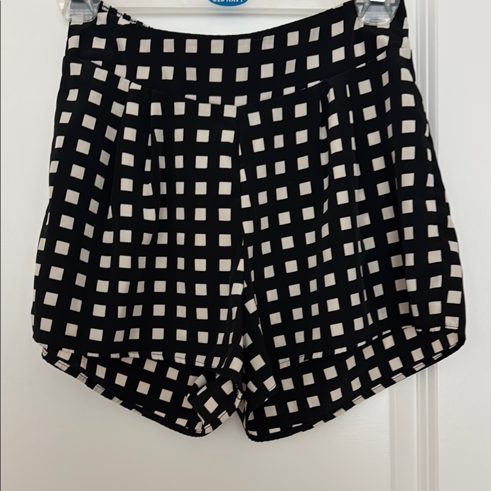 Stylish Black and White Checkered Women's Shorts